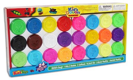 24 KidsDough värvilised voolimisvahad 24x50gr / Muljutud pakend