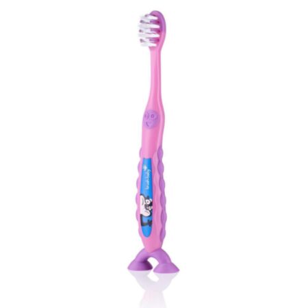 Brush Baby Flossbrush sügavpuhastavate harjastega hambahari vanusele 3-6 -roosa