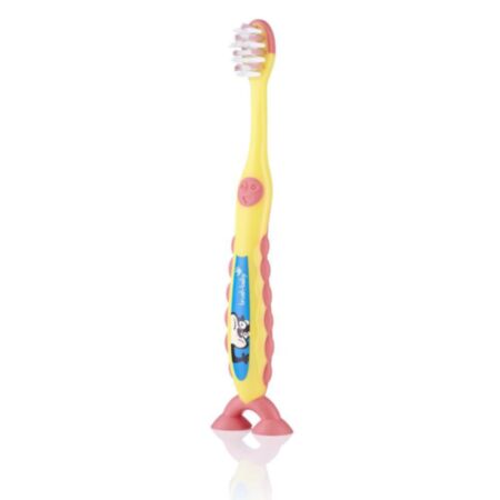 Brush Baby Flossbrush sügavpuhastavate harjastega hambahari vanusele 3-6 -kollane